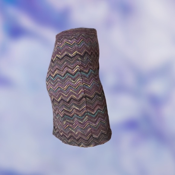 Tesori Wool Zig-Zag Pencil Skirt, Medium - Picture 2 of 5